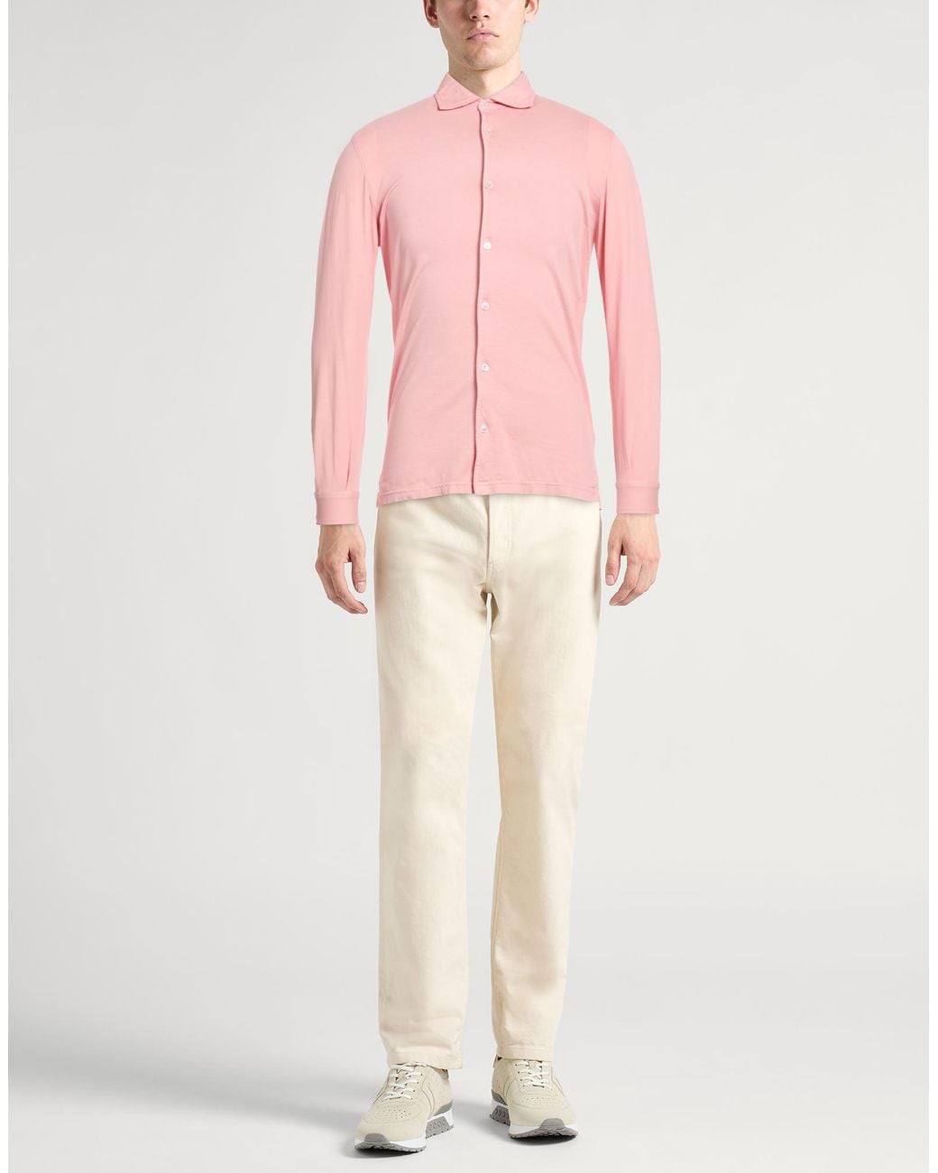 Fedeli Pink Shirt Organic Cotton for men
