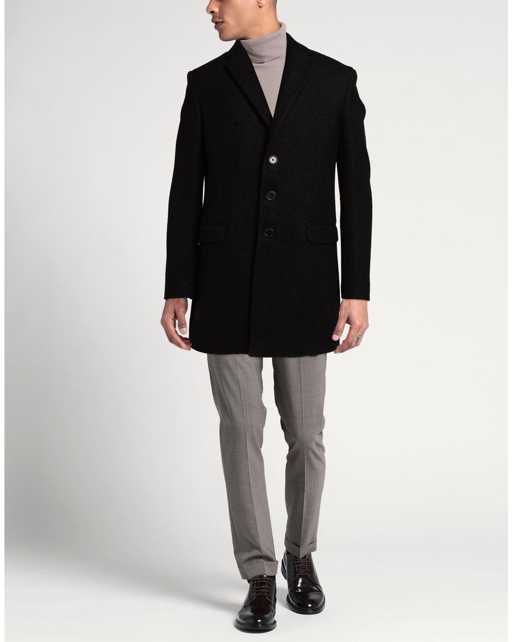 MARCIANO BY GUESS Black Coat Wool for men