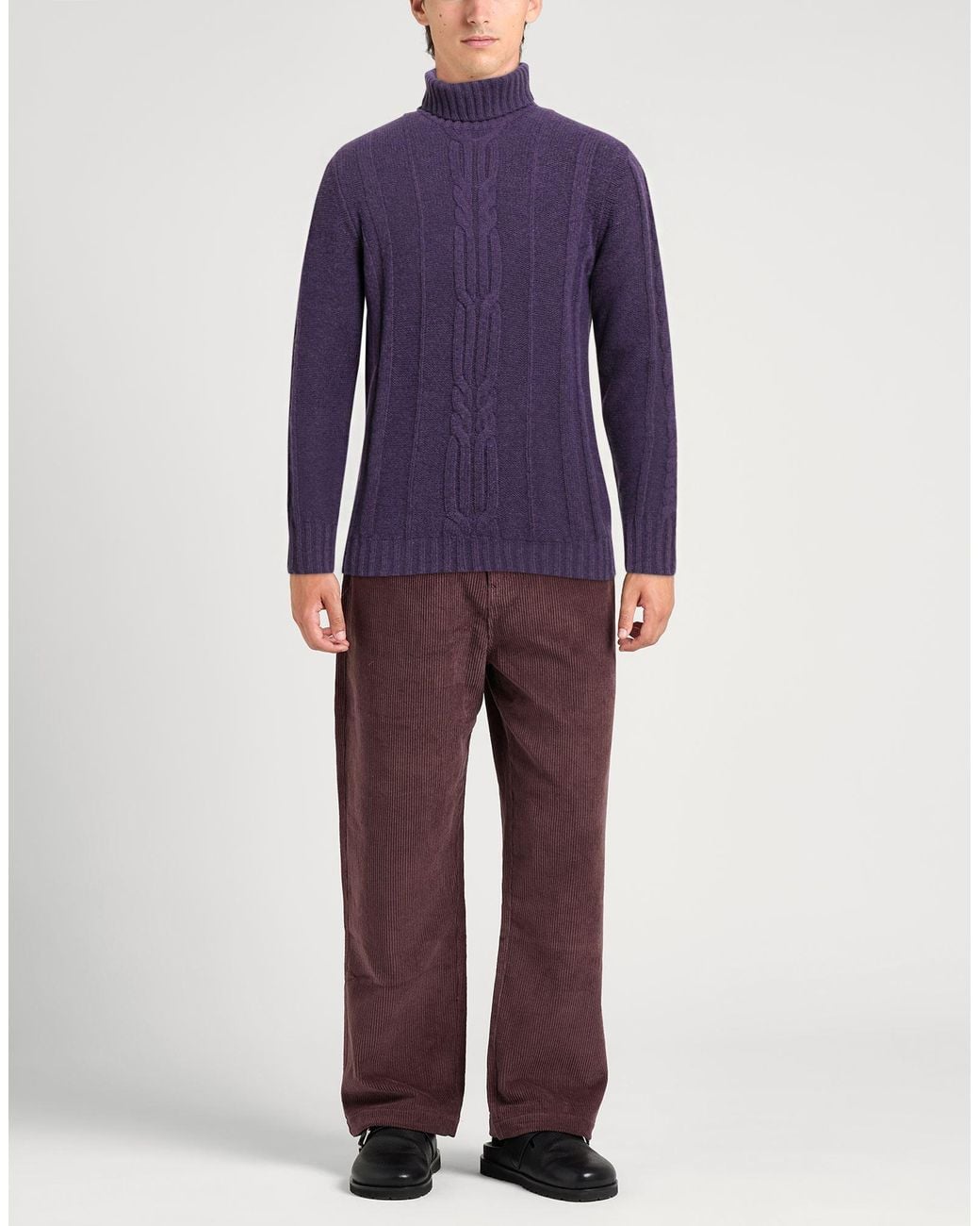 Alpha Studio Purple Turtleneck for men