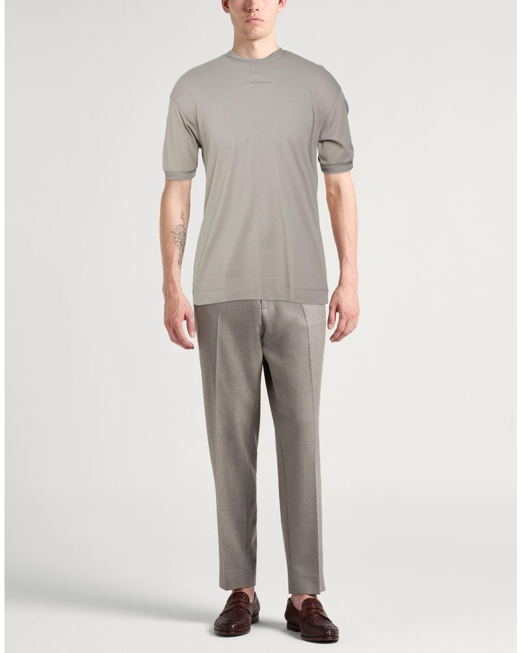 Emporio Armani Gray Light T-Shirt Cotton for men