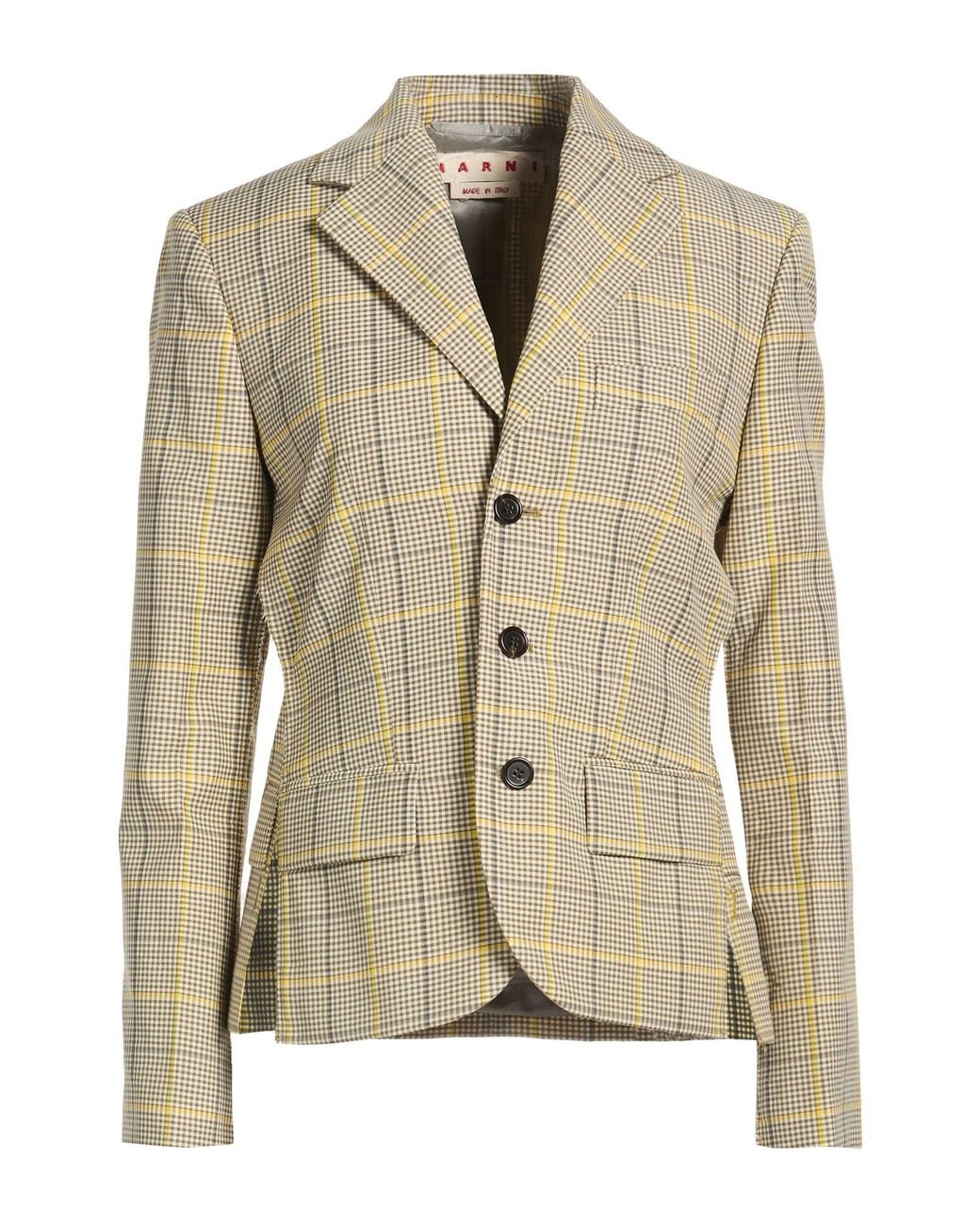 Marni Natural Blazer Virgin Wool, Polyester