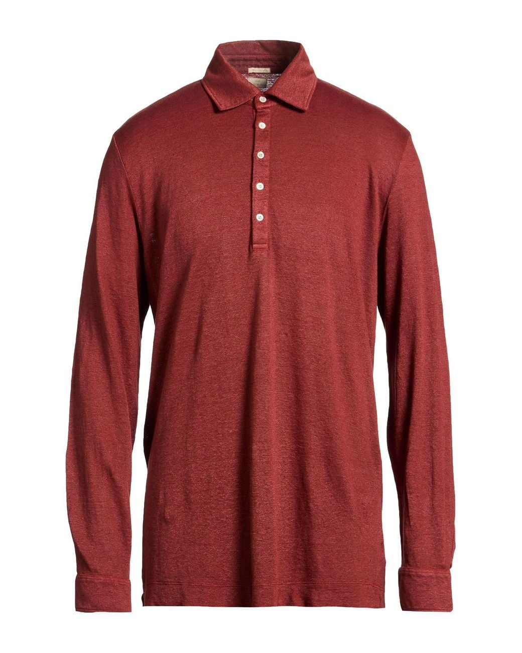 Massimo Alba Red Polo Shirt Linen for men