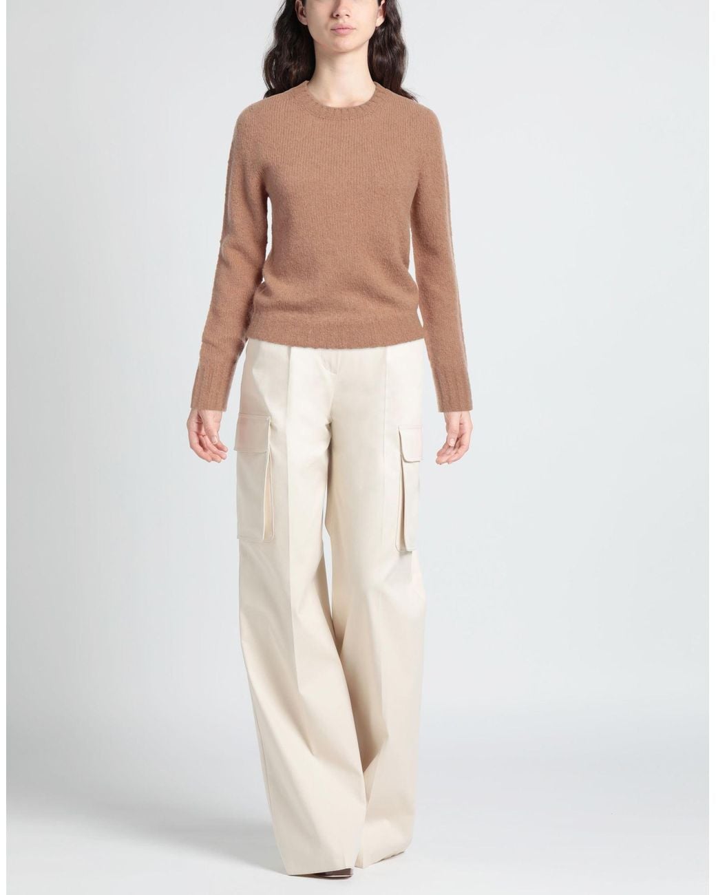 Scaglione Natural Camel Sweater Merino Wool, Cashmere, Polyamide