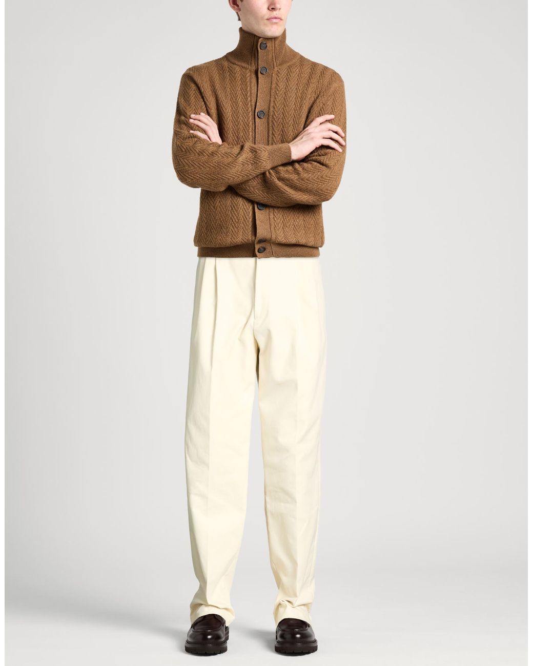 Lardini Natural Ivory Pants Polyester, Cotton for men