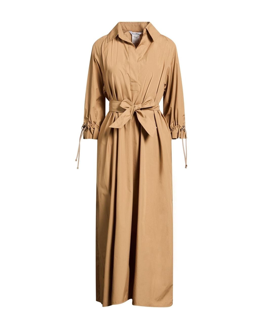 Max Mara Natural Camel Midi Dress Cotton