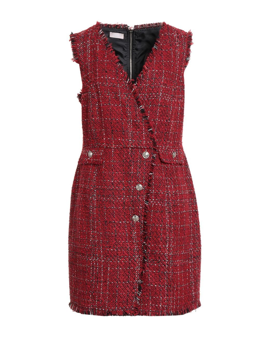 Liu Jo Red Mini Dress Acrylic, Wool, Synthetic Fibers, Viscose, Metallic Polyester