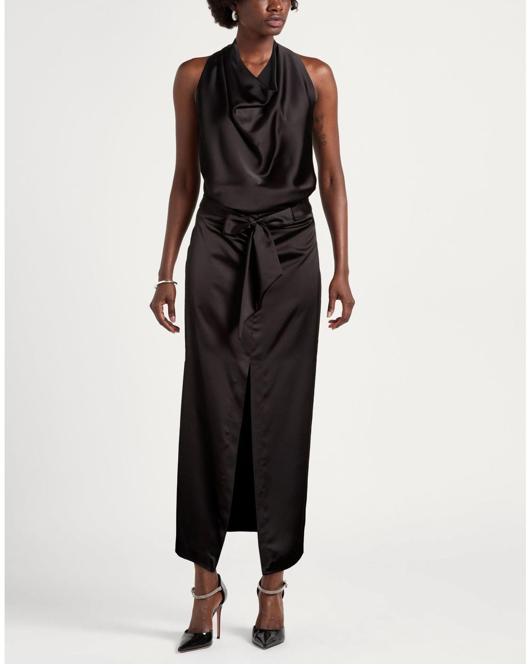 Imperial Black Maxi Dress Polyester
