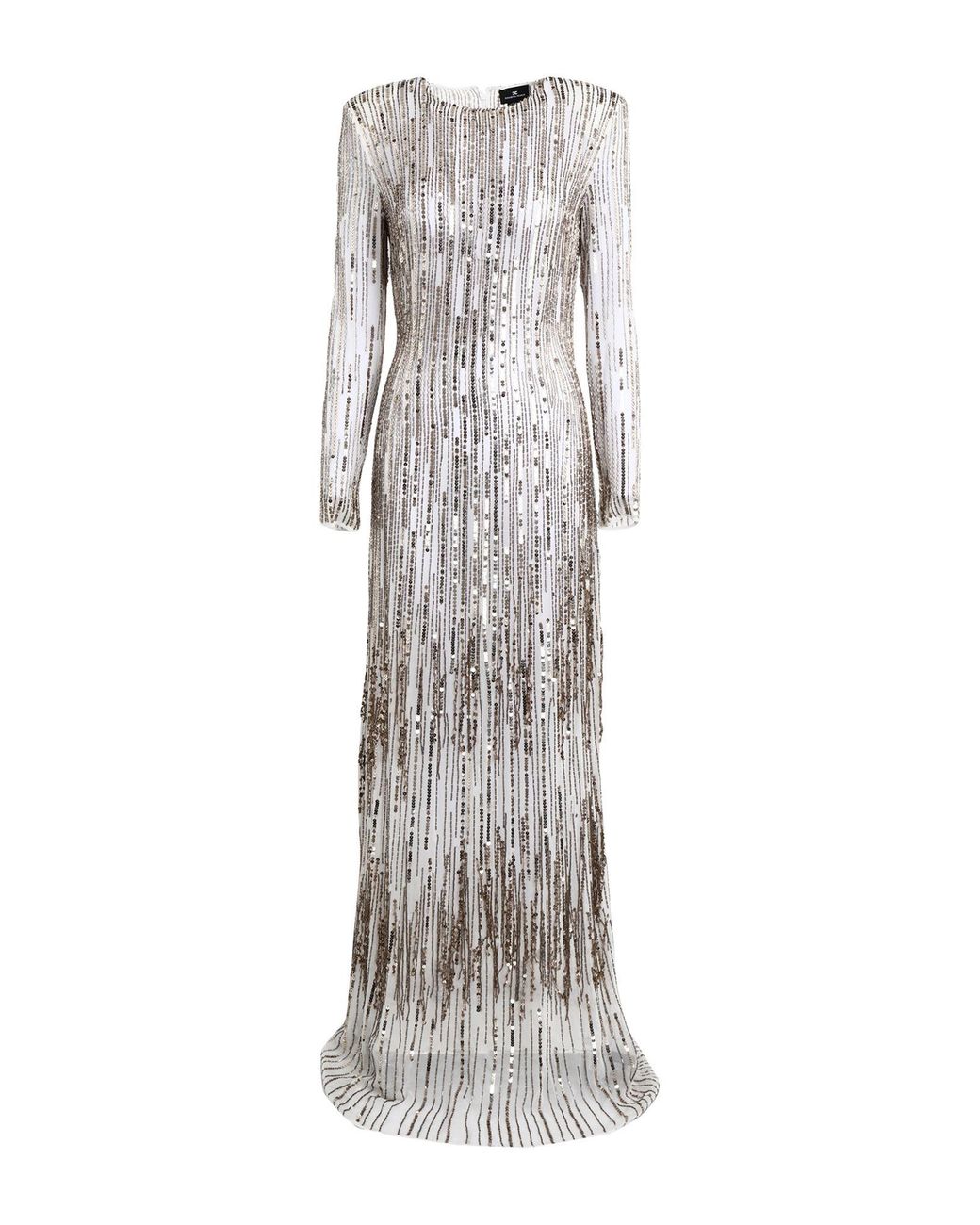 Elisabetta Franchi Gray Maxi Dress Viscose, Glass