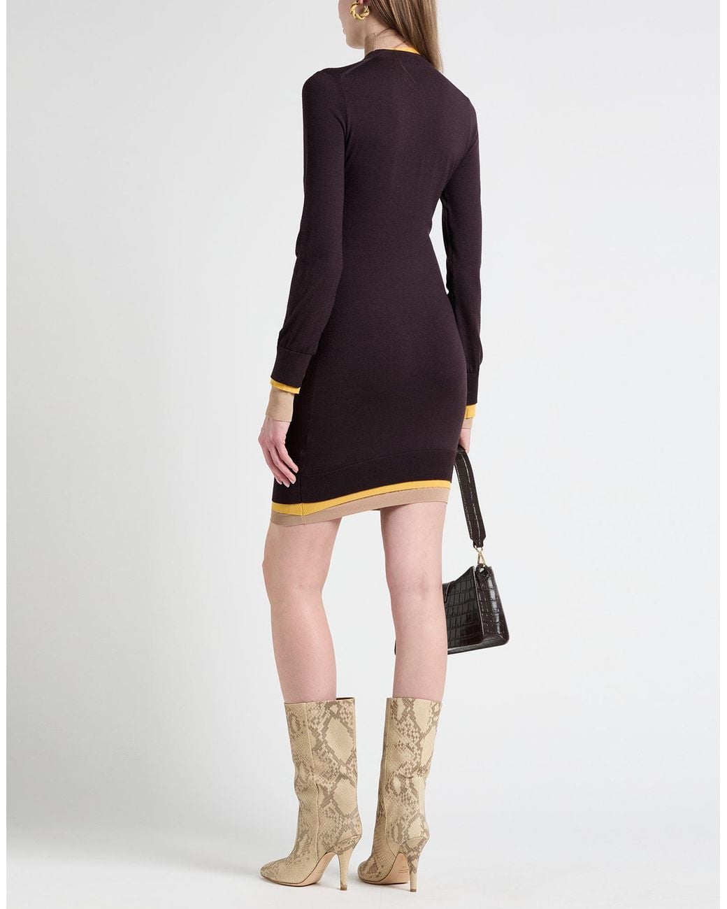 Fendi Black Mini Dress Wool, Polyamide, Viscose, Polyurethane, Polyester