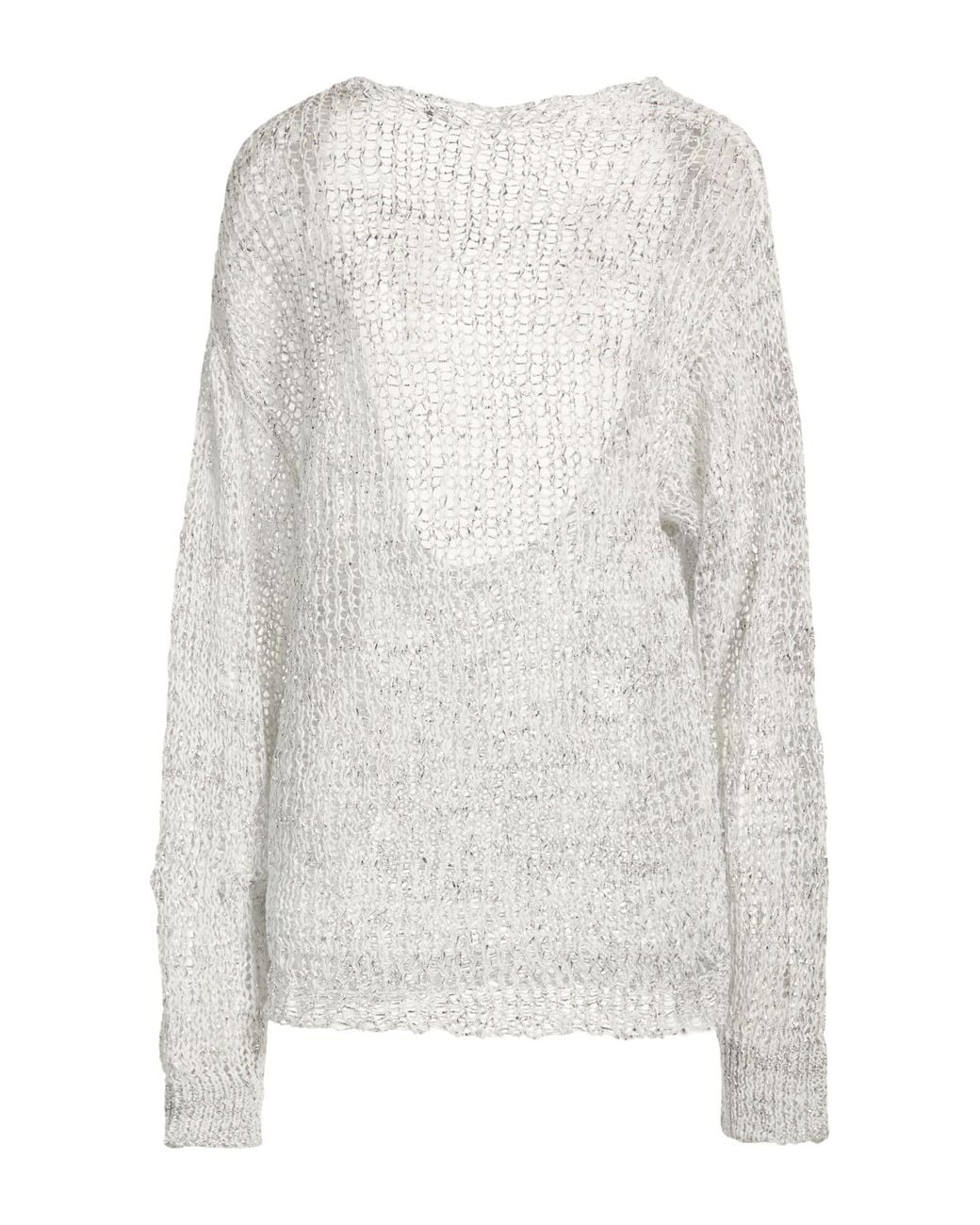 MM6 by Maison Margiela White Sweater Paper, Viscose, Polyamide