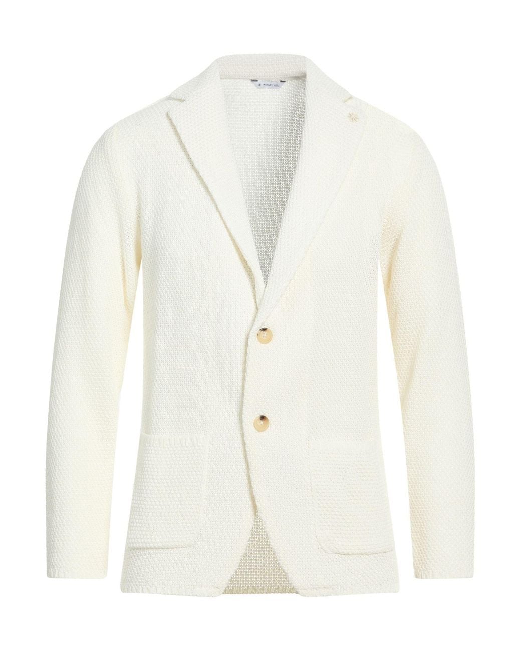 Manuel Ritz White Blazer Cotton, Acrylic for men