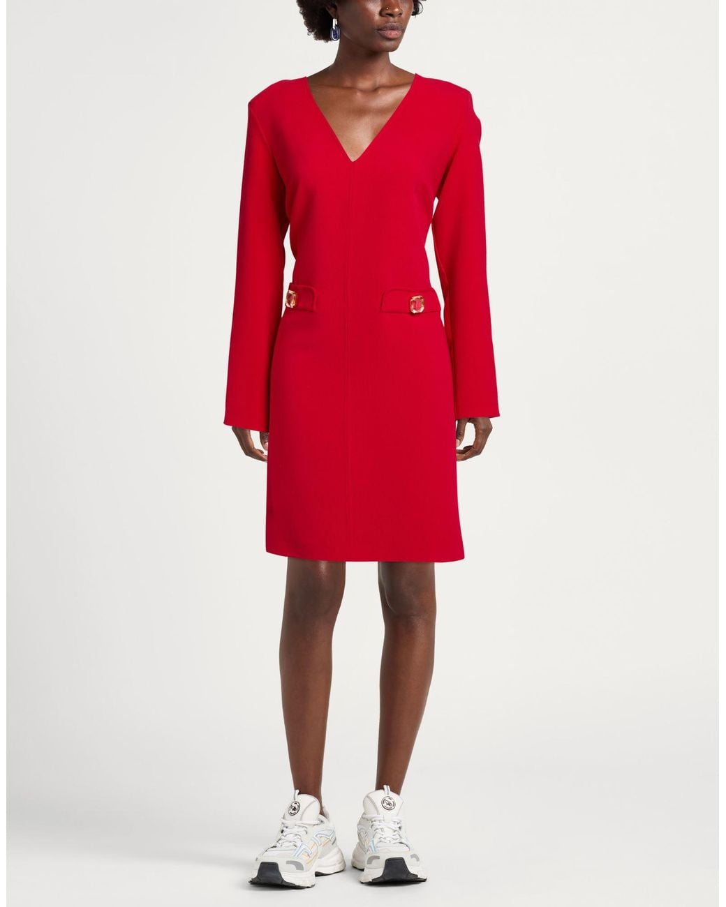Gai Mattiolo Red Gm Mini Dress Polyester, Viscose, Elastane