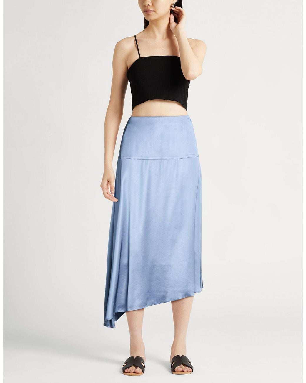 Peserico Blue Midi Skirt Viscose