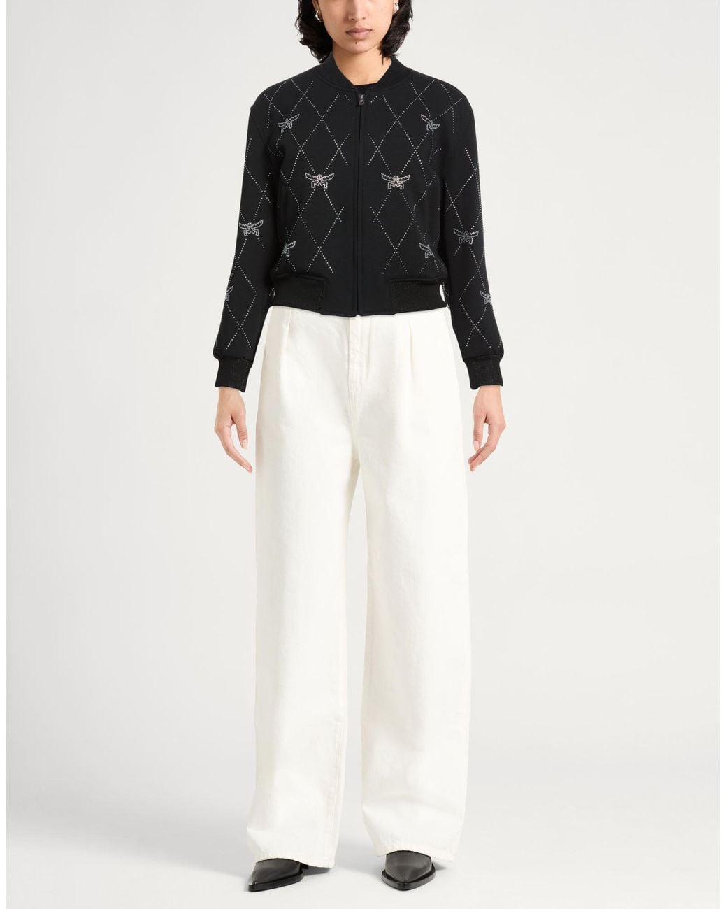 MCM Black Jacket Polyester, Cotton, Elastane