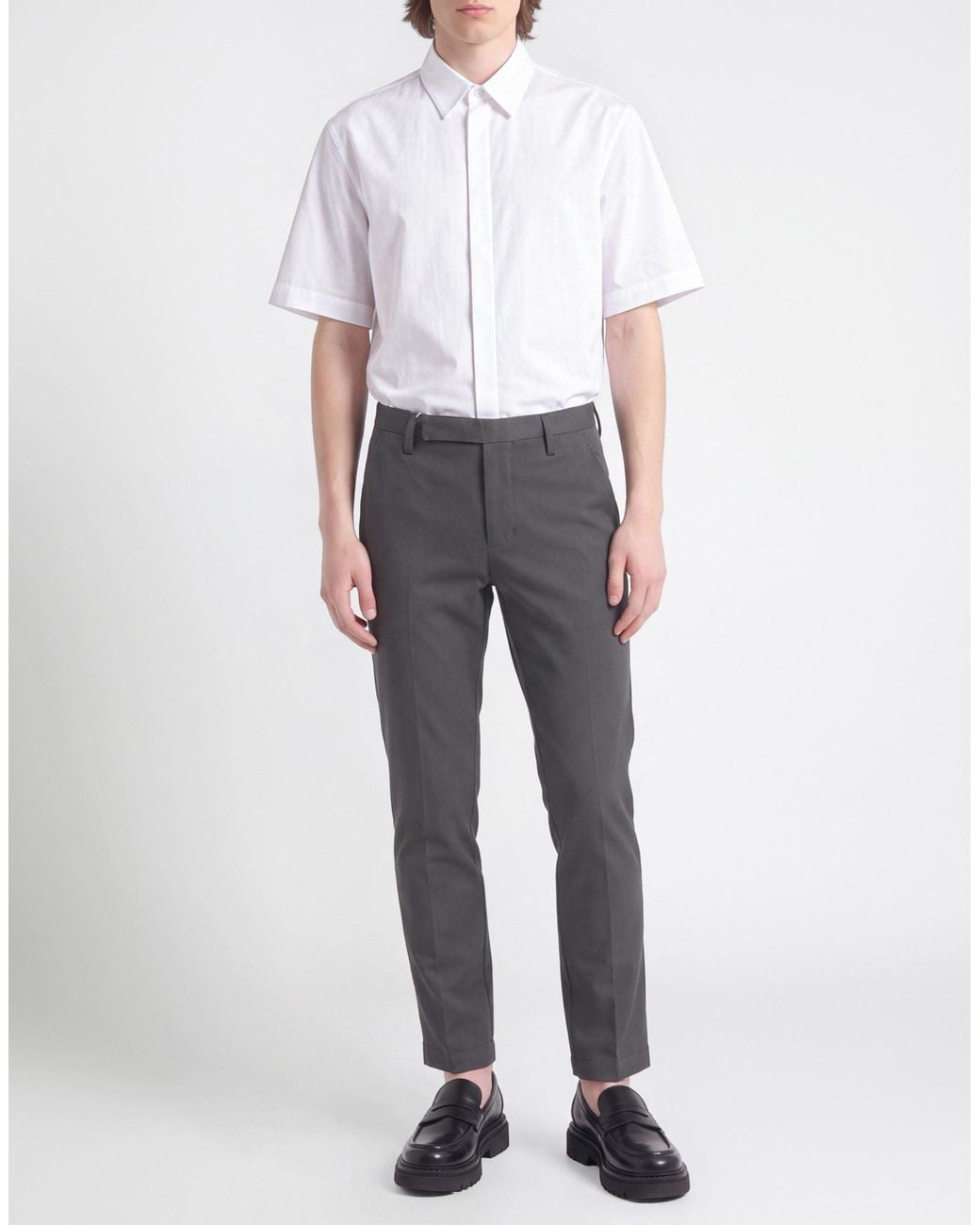 Entre Amis Gray Pants Cotton, Elastane for men