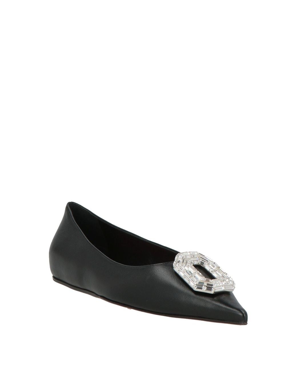 AMINA MUADDI Black Ballet Flats Leather
