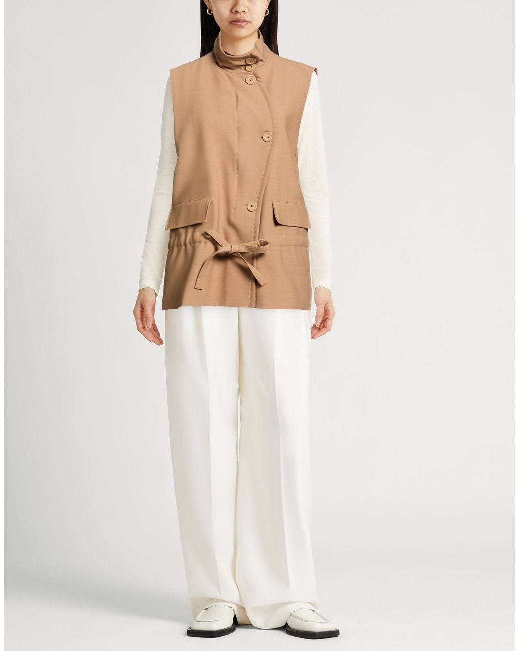 Semicouture Natural Vest Polyester, Virgin Wool, Elastane