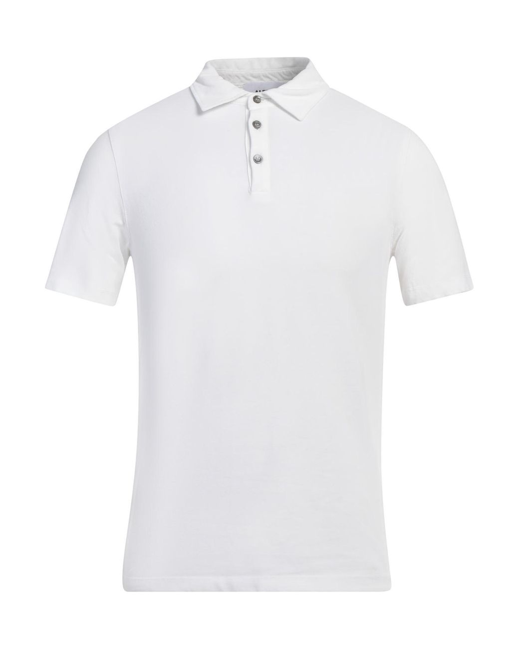 Alpha Studio White Polo Shirt Cotton, Elastane for men