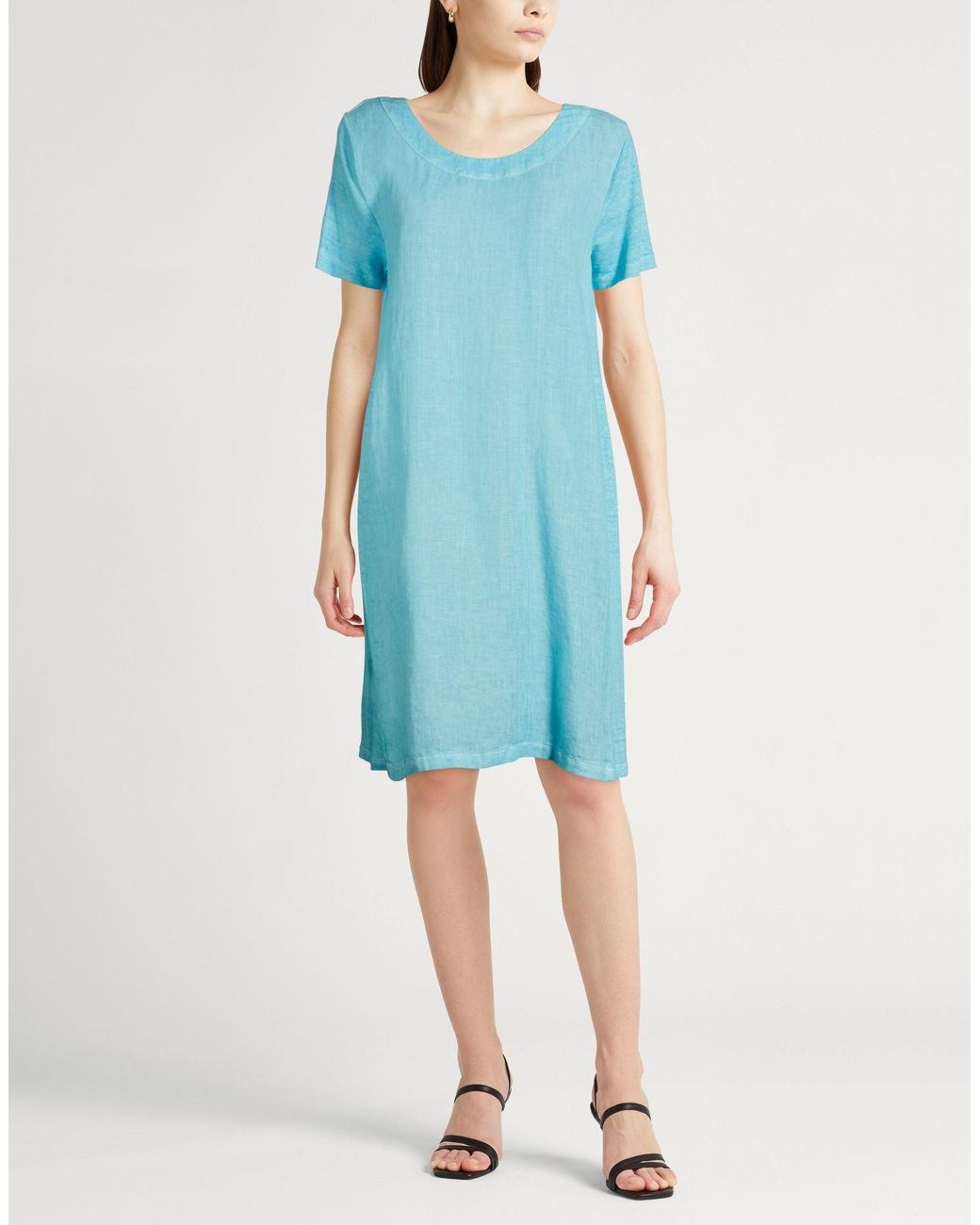 120% Lino Blue Mini Dress