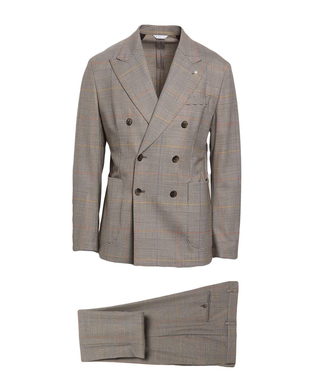Manuel Ritz Gray Suit Polyester, Wool, Elastane for men