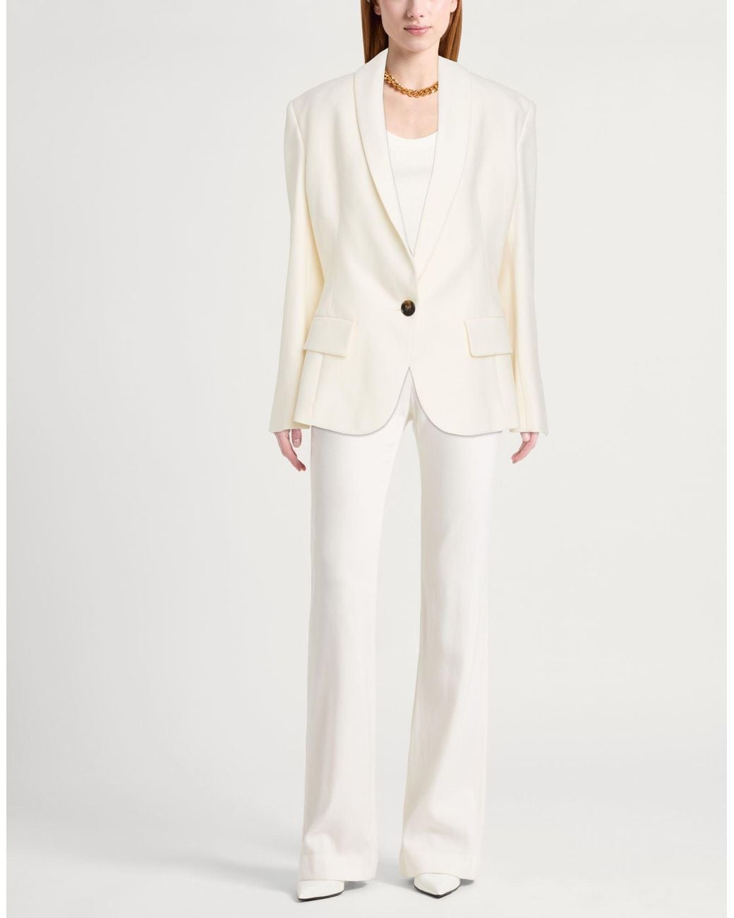 Alexandre Vauthier White Ivory Blazer Wool, Elastane