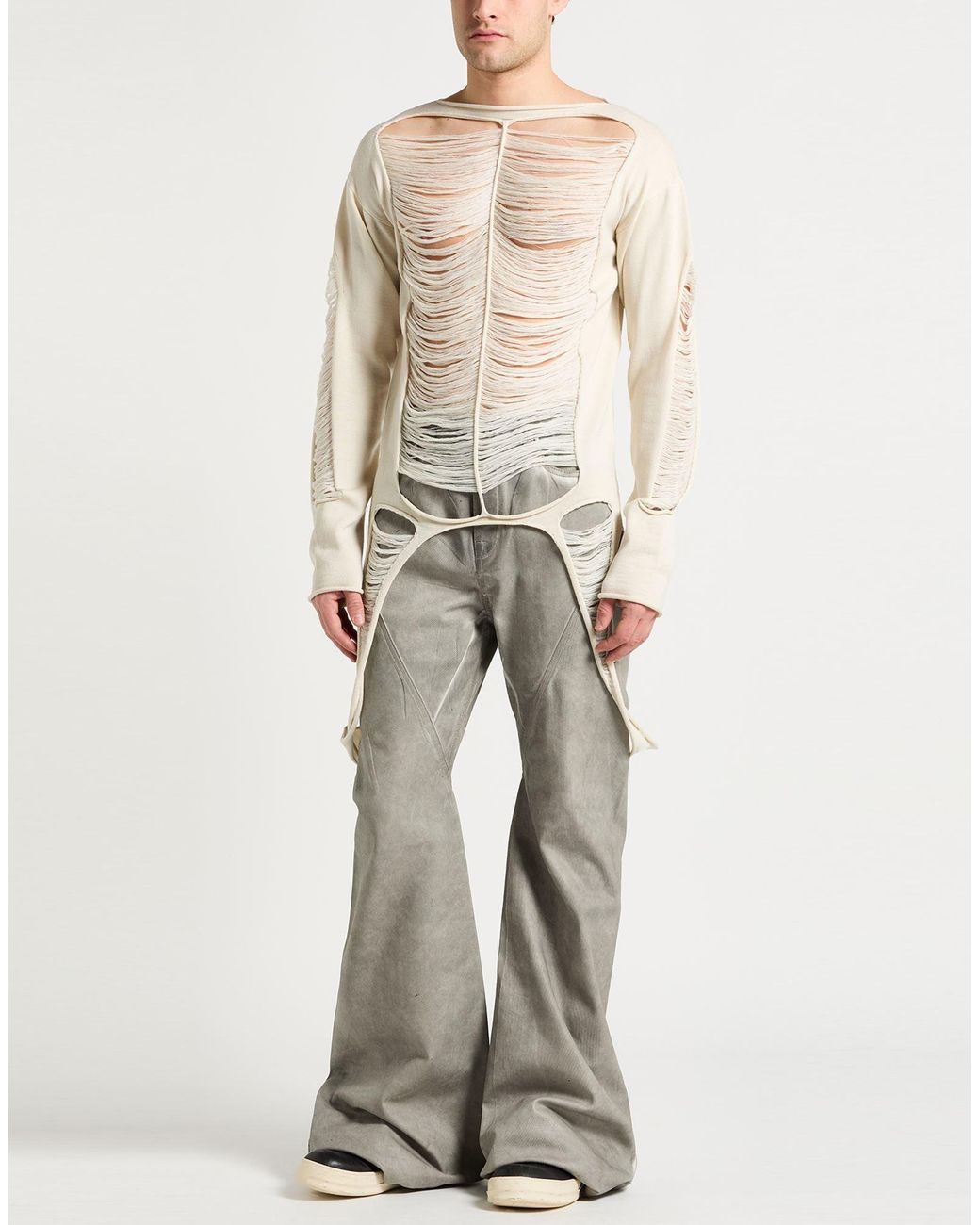 Rick Owens White Sweater Virgin Wool for men