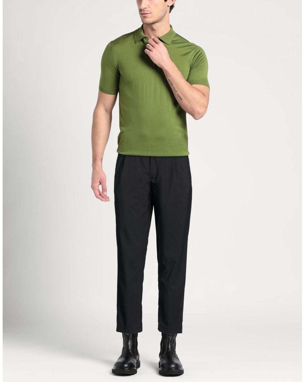 Yes London Black Pants Polyester, Virgin Wool, Elastane for men