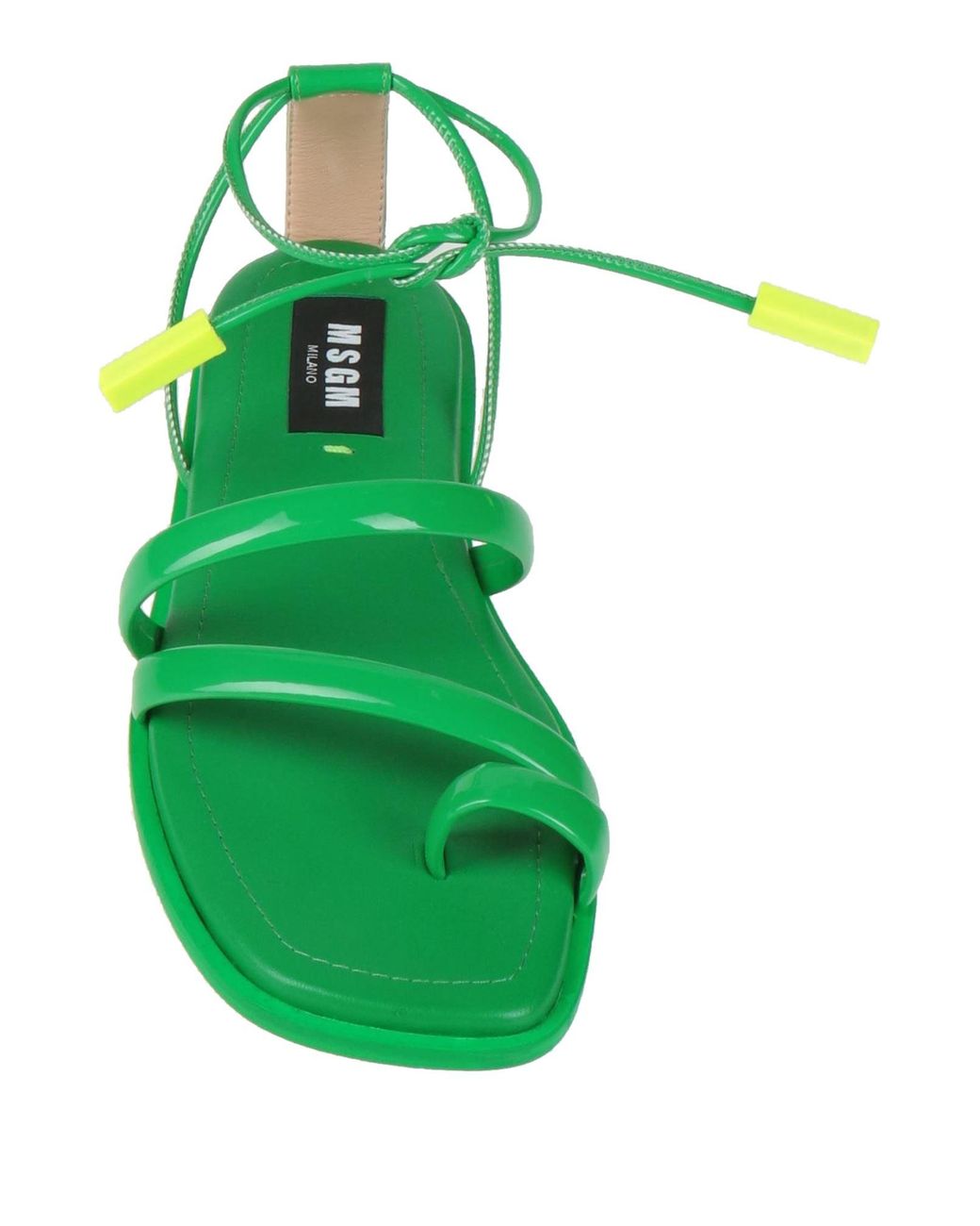 MSGM Green Thong Sandal