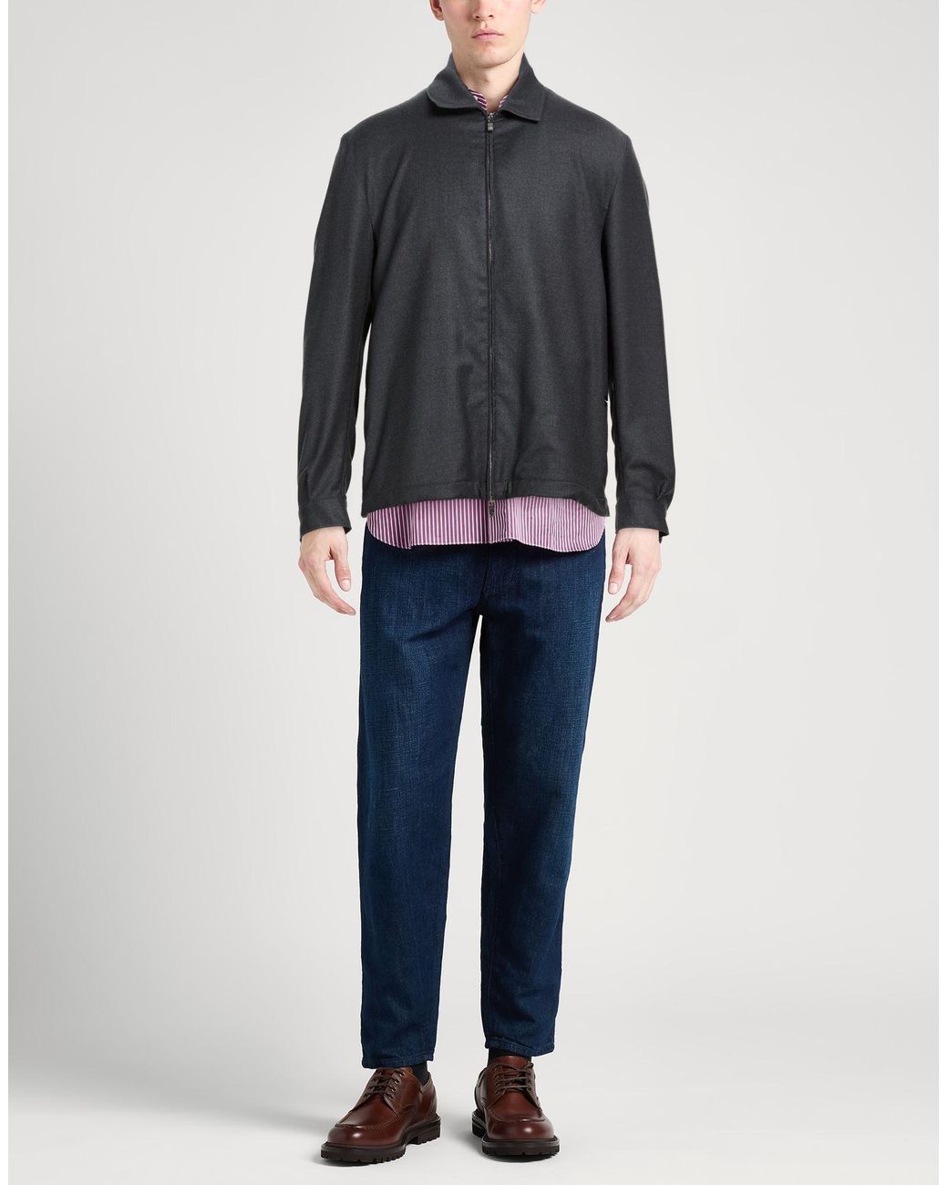 Tombolini Gray Charcoal Jacket Virgin Wool, Elastane for men