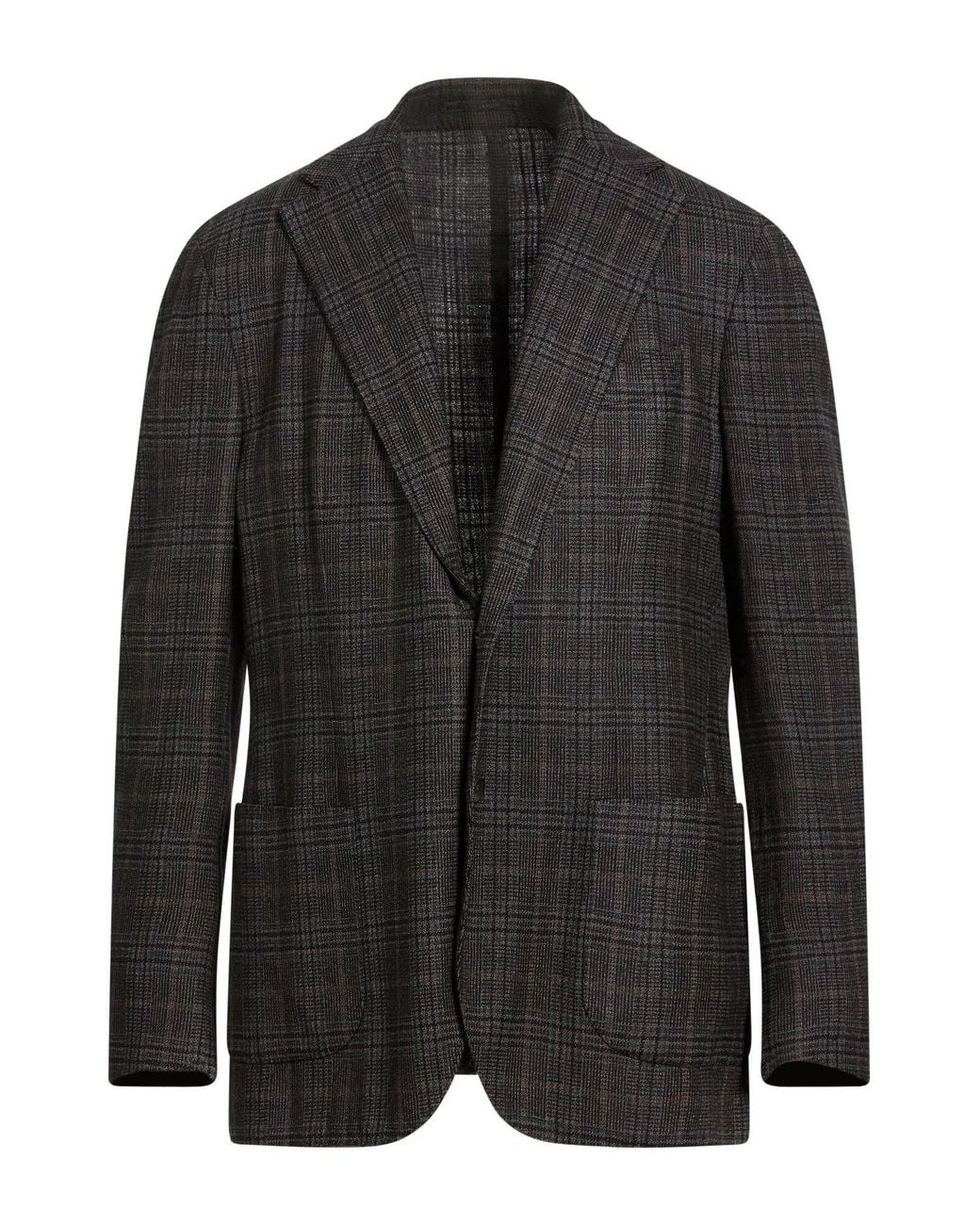 Lardini Black Blazer Wool, Cotton, Linen for men