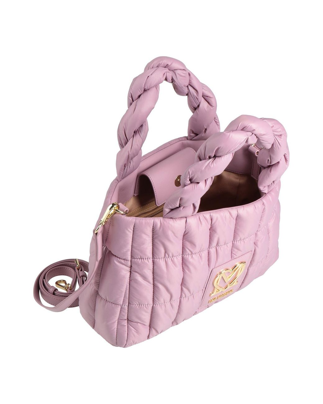 Love Moschino Pink Lilac Handbag Nylon, Polyurethane