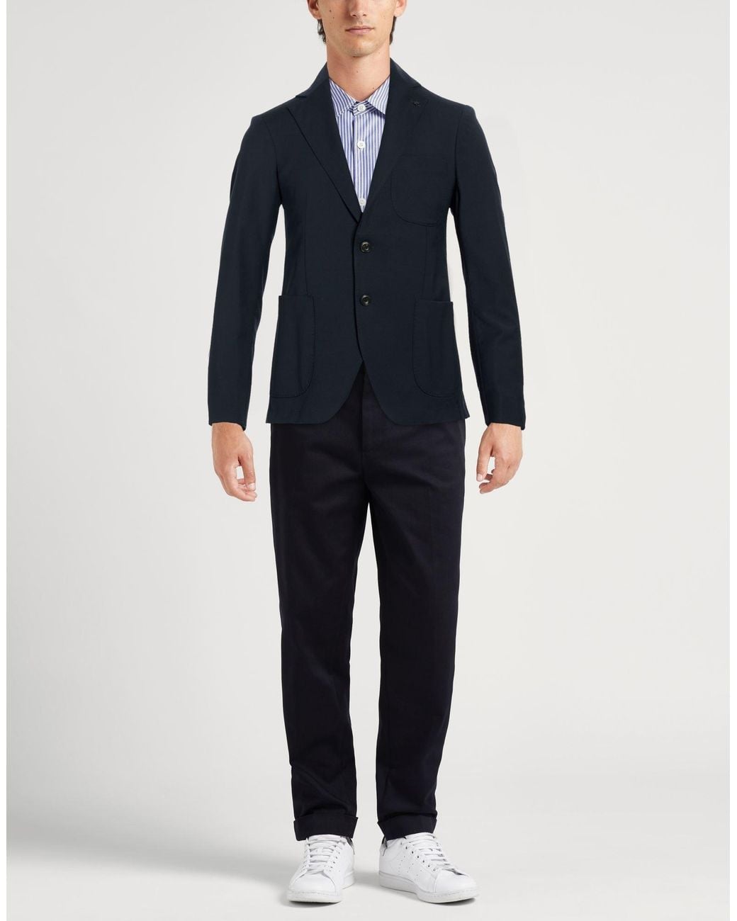 Messagerie Blue Midnight Blazer Polyester, Wool, Elastane for men