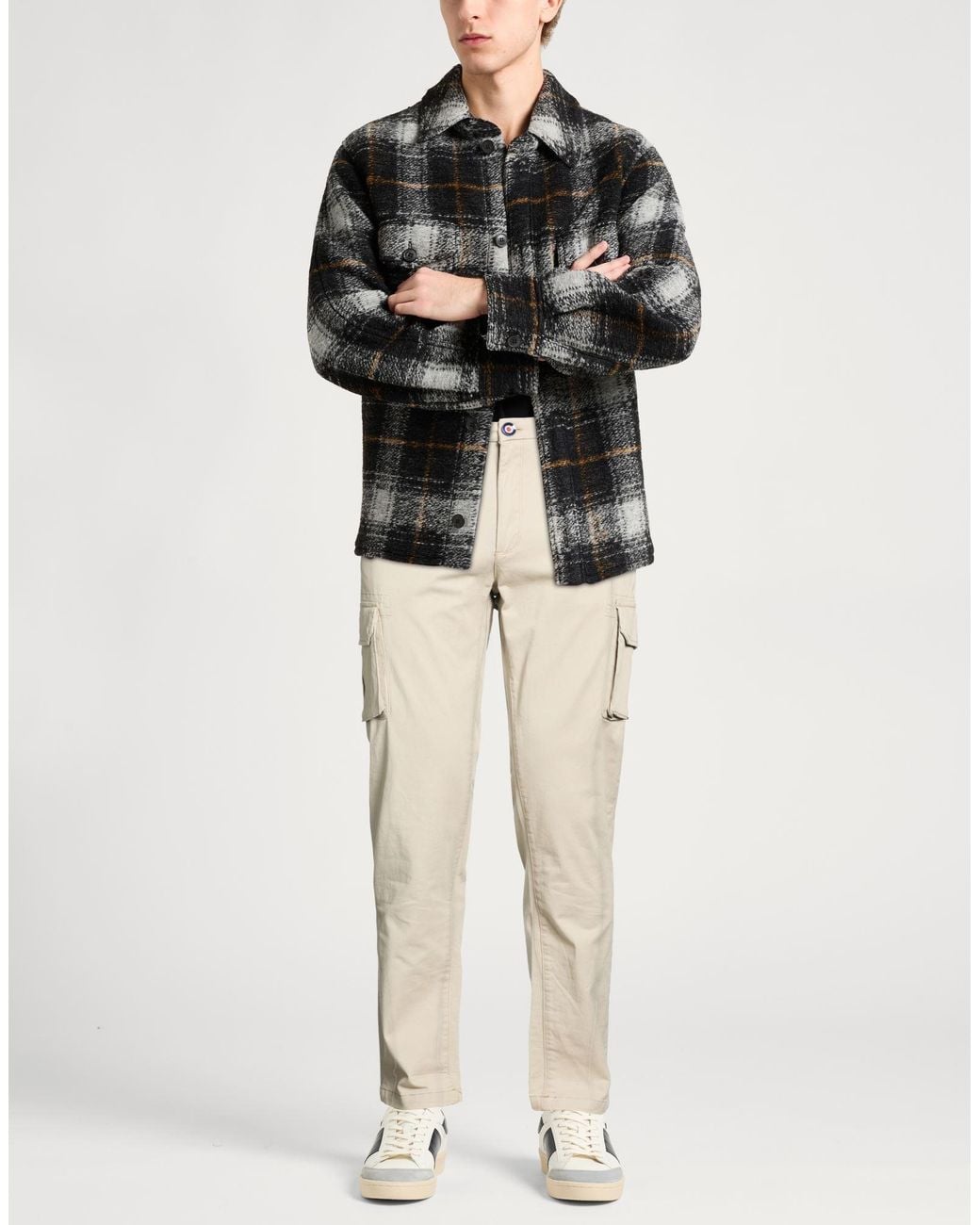 Fred Mello Natural Pants Cotton, Elastane for men