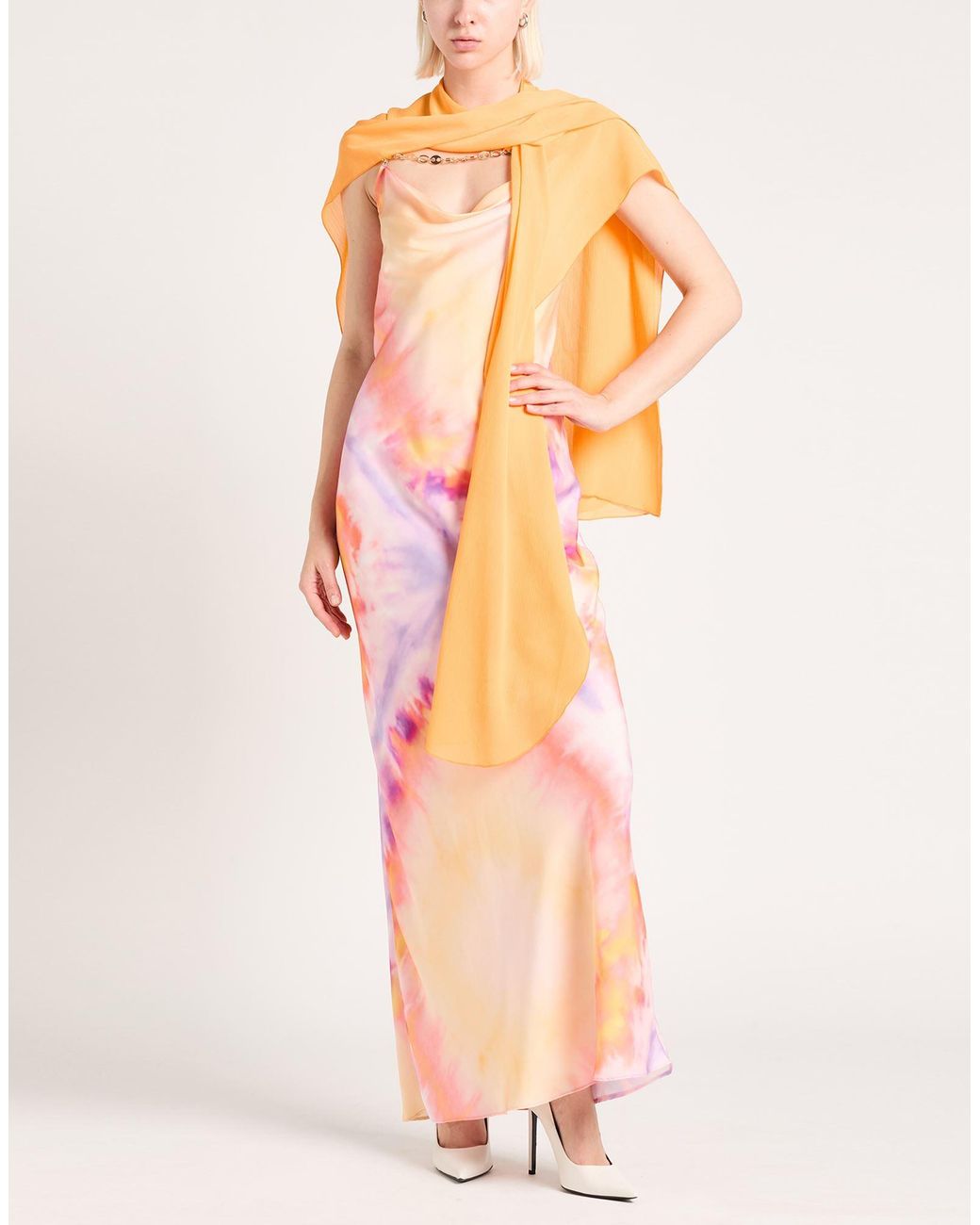 Patrizia Pepe Orange Scarf Polyester