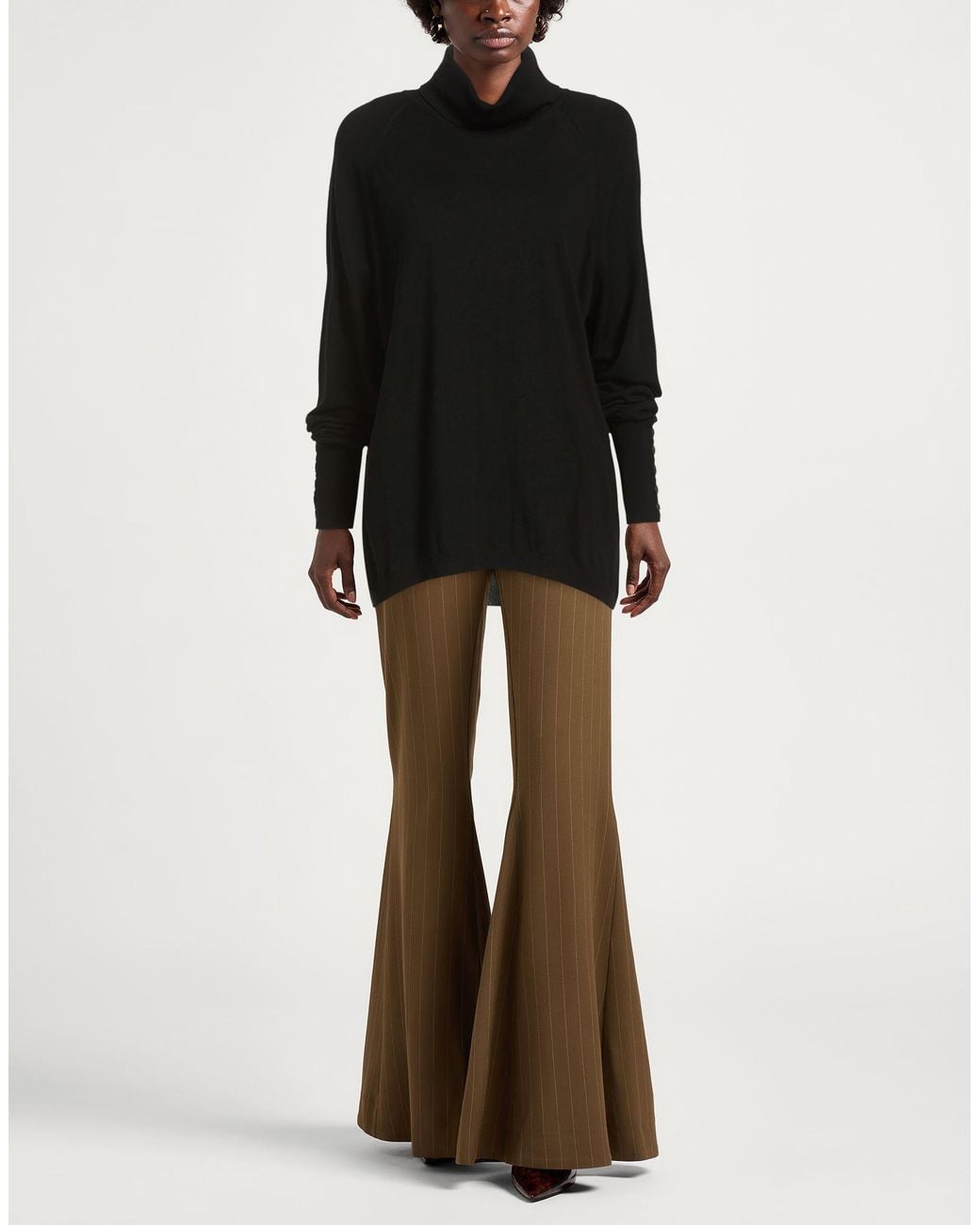 Alpha Studio Black The Fine Essentials Turtleneck Merino Wool