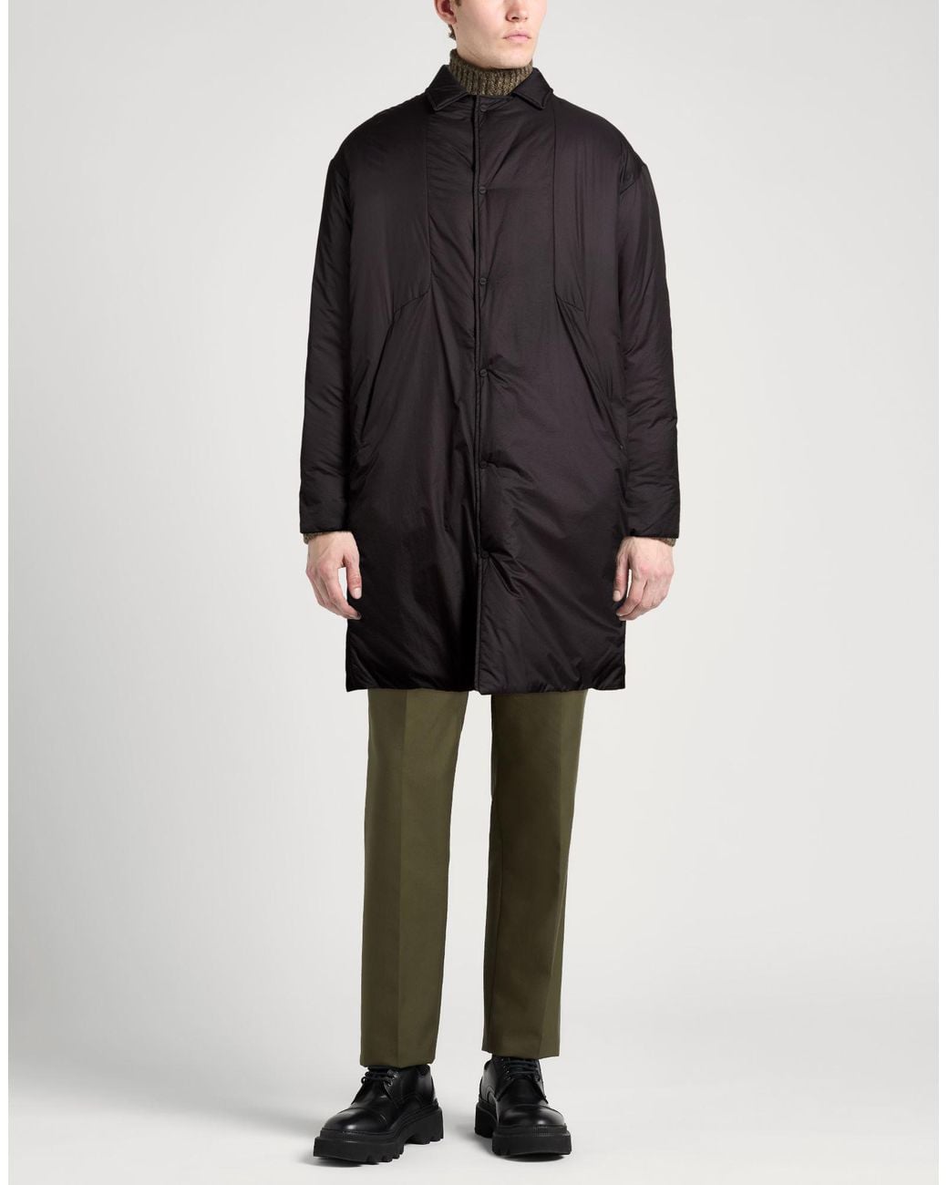 Herno Black Coat Polyamide, Elastane, Viscose for men