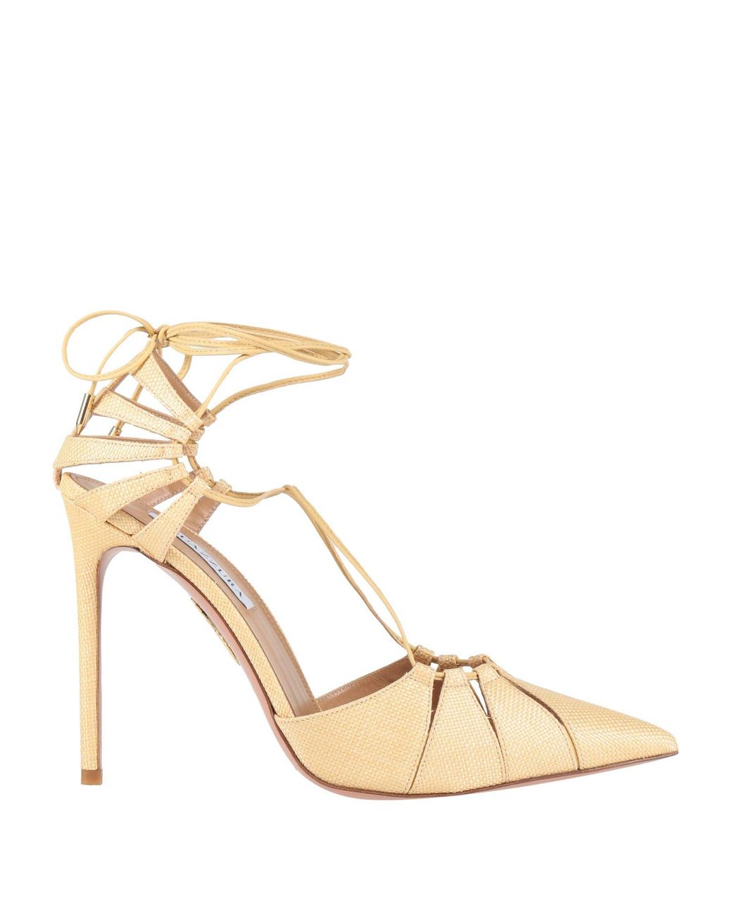 Aquazzura Metallic Sand Pumps Natural Raffia