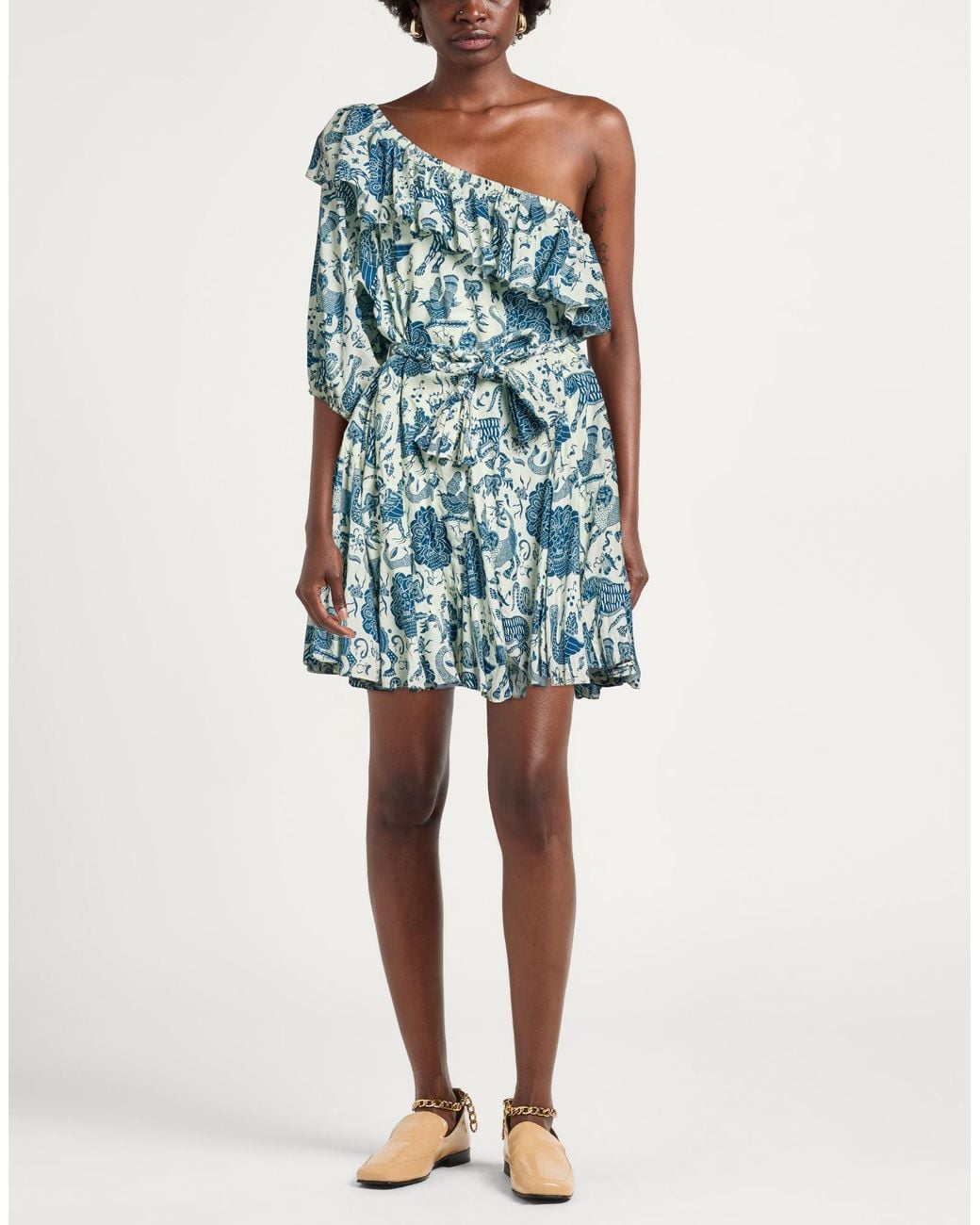 RHODE Blue Mini Dress Cotton