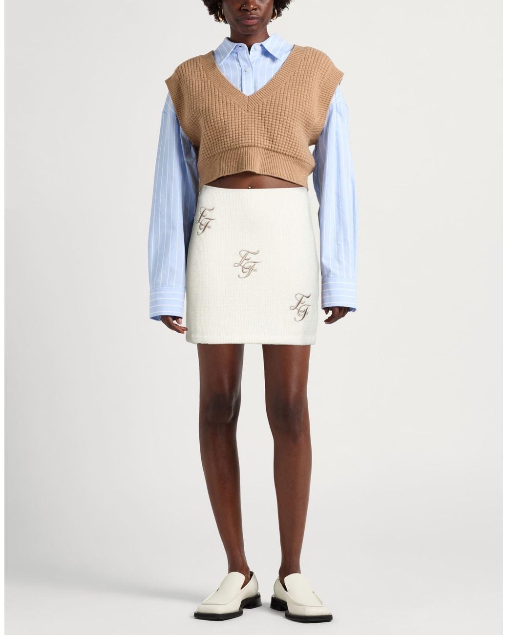 Elisabetta Franchi Natural Mini Skirt