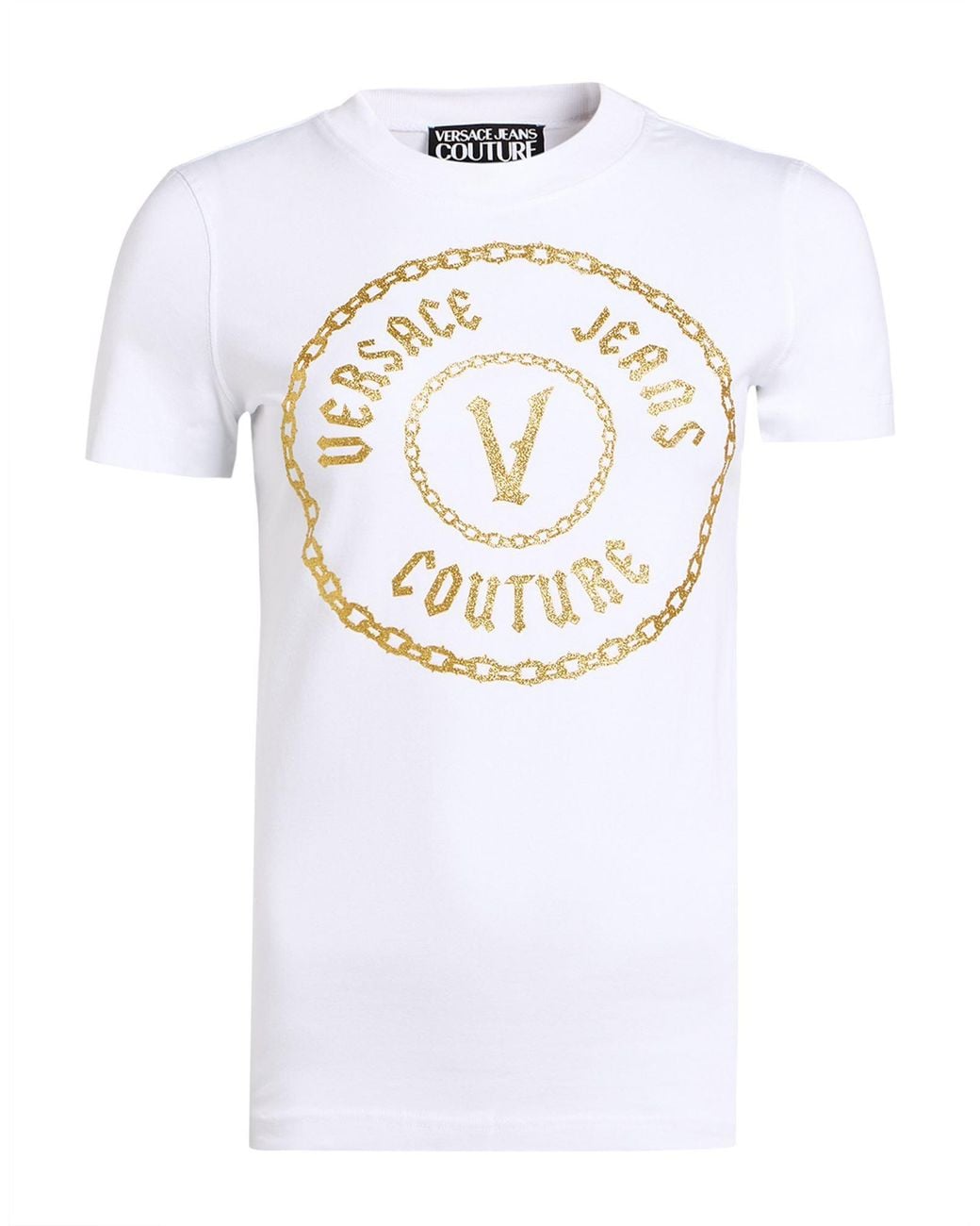 Versace Jeans Couture White T-Shirt Cotton, Elastane