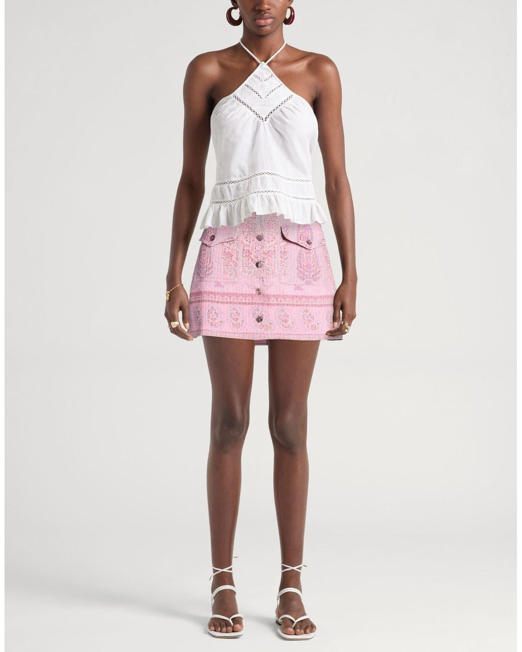 Antik Batik Pink Mini Skirt Cotton