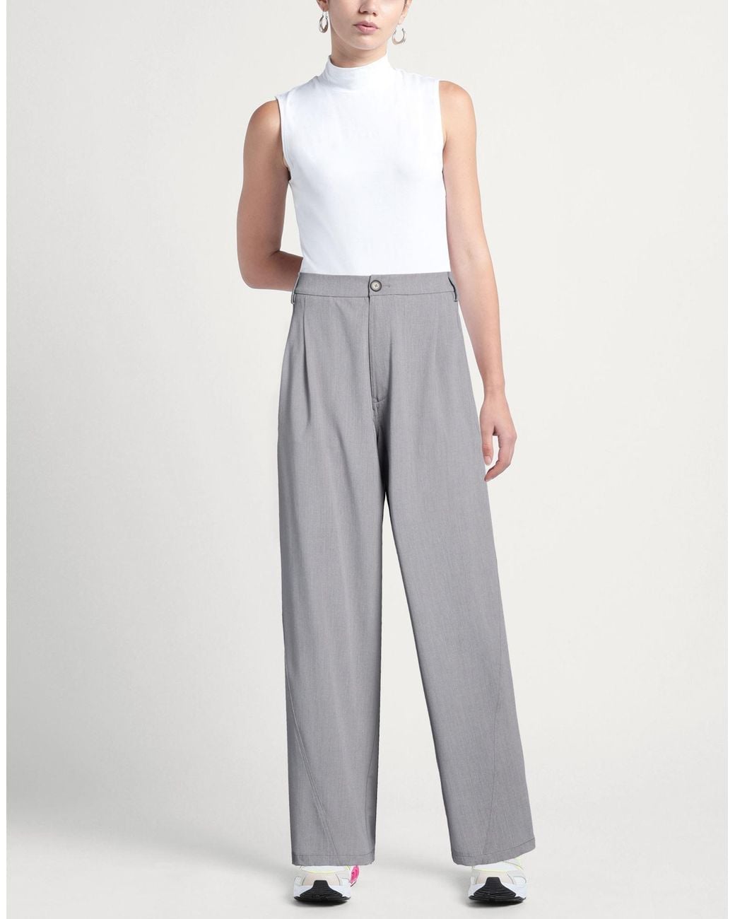 DARKPARK Gray Pants Polyester, Viscose, Wool, Elastane
