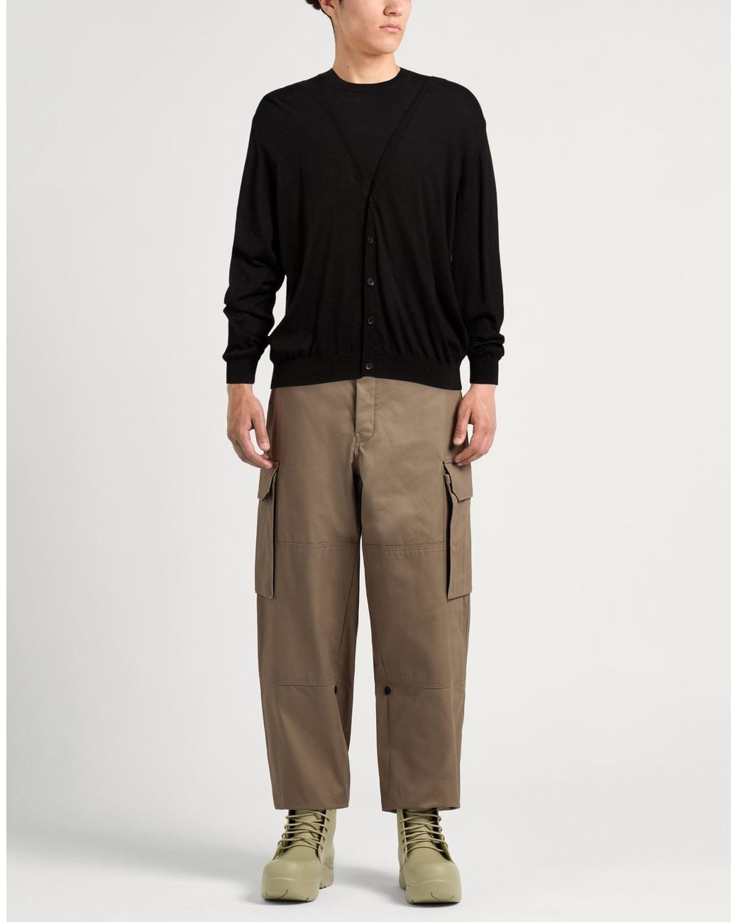 Laneus Black Sweater Merino Wool for men