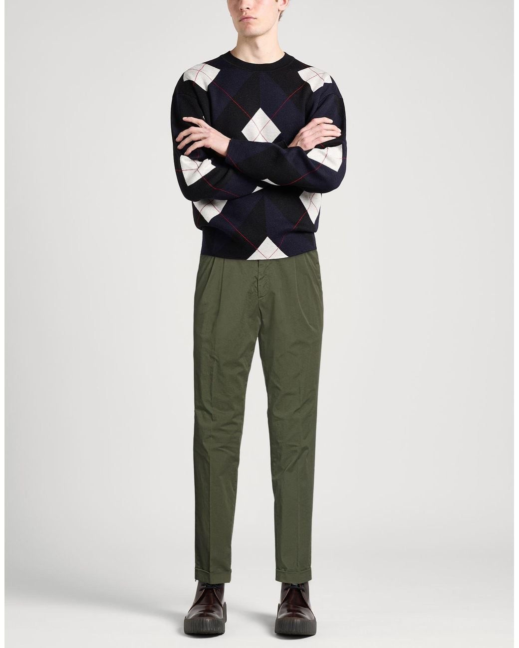 Drumohr Green Pants Cotton, Elastane for men
