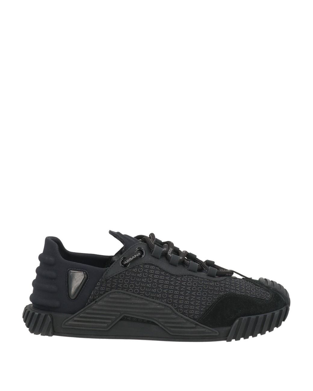 Dolce & Gabbana Black Sneakers Cotton, Calfskin, Elastane, Polyamide for men