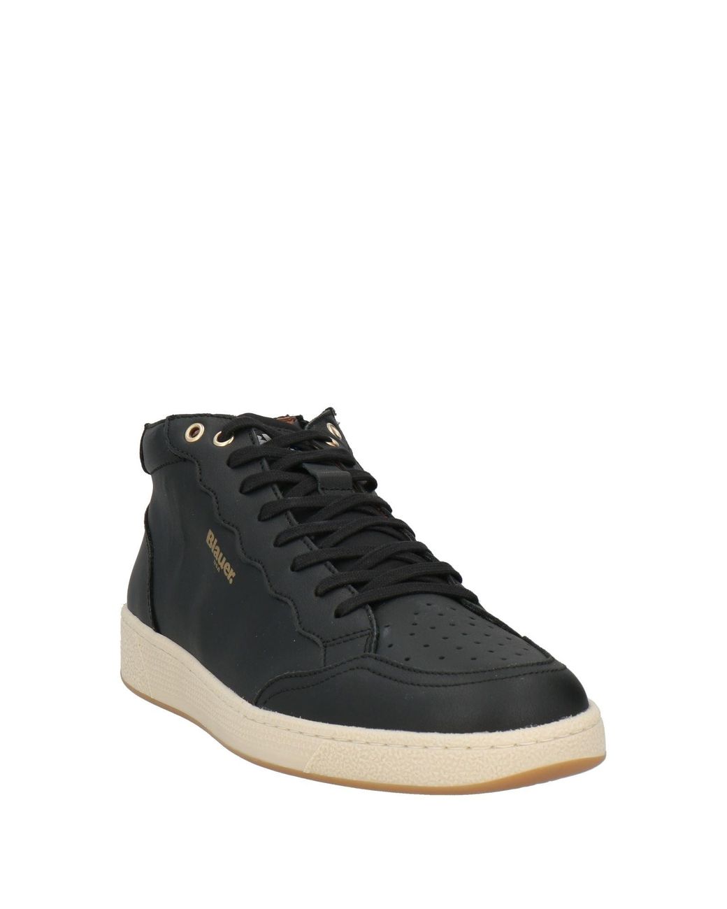 Blauer Black Sneakers Leather, Textile Fibers for men