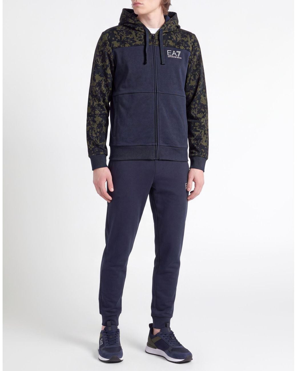 EA7 Blue Midnight Sweatshirt Cotton, Polyester for men