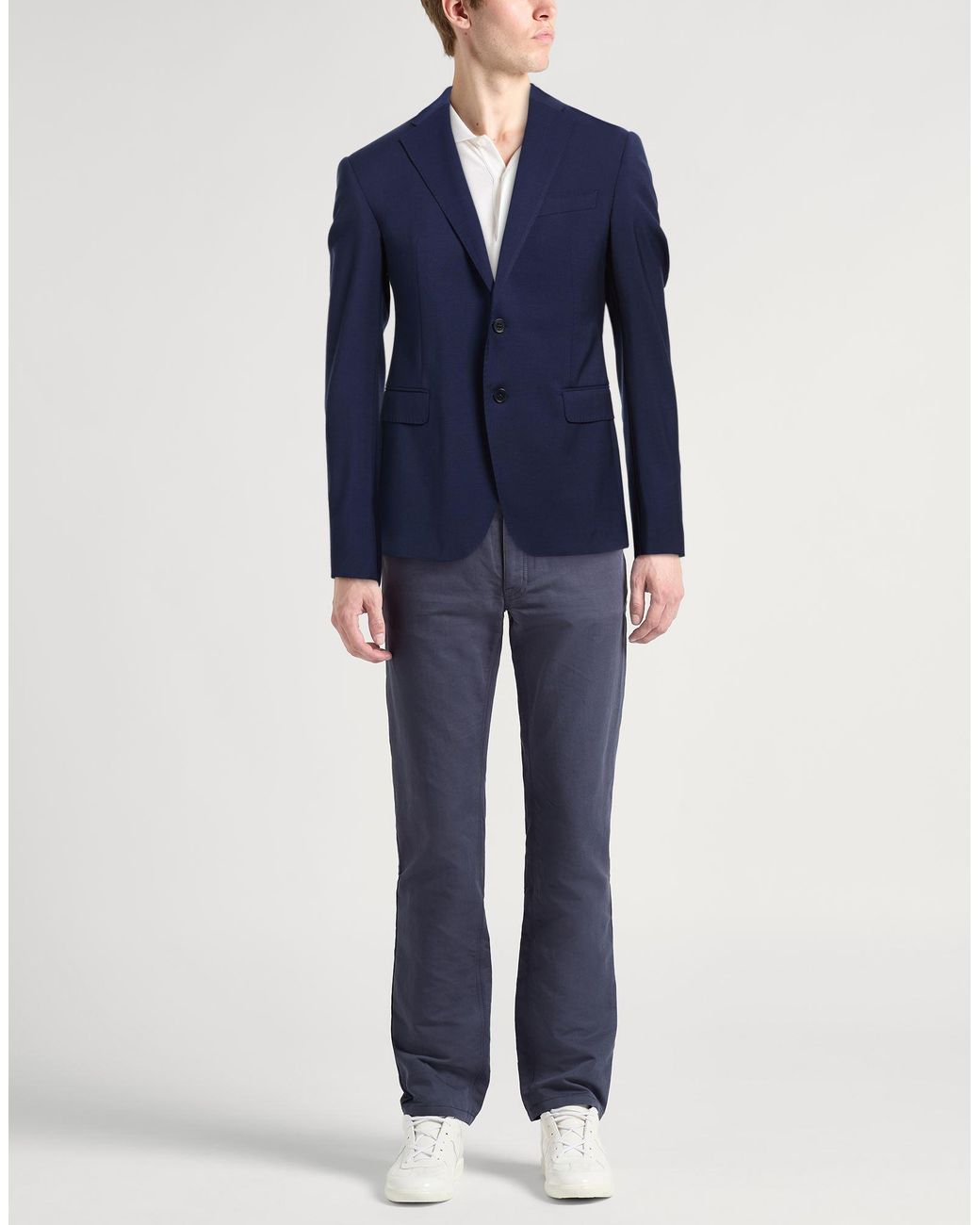 Emporio Armani Blue Blazer Virgin Wool for men