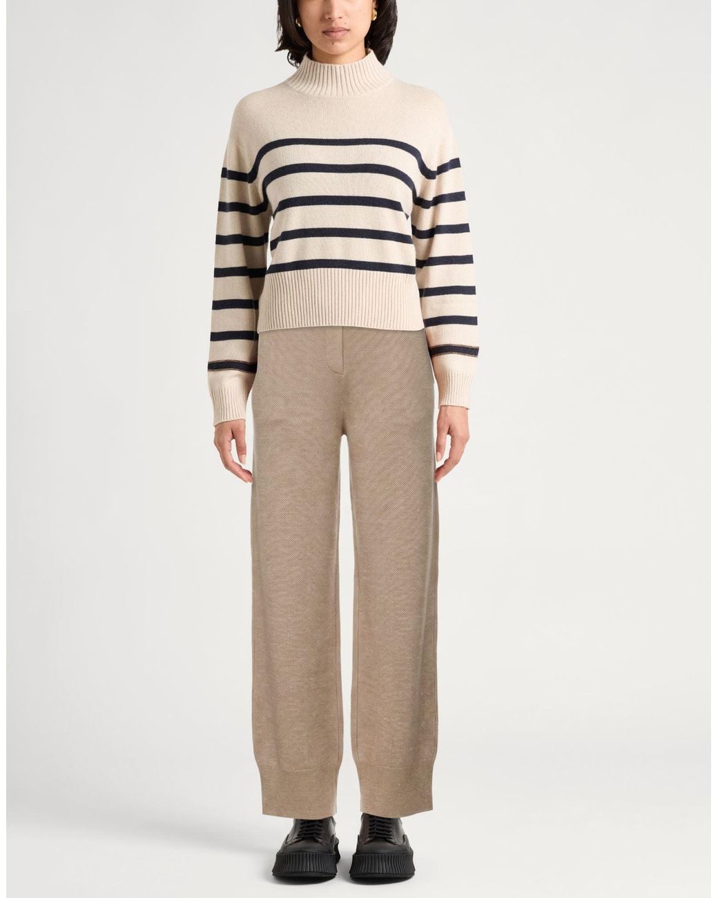 Brunello Cucinelli Natural Pants Cashmere, Viscose, Metallic Polyester