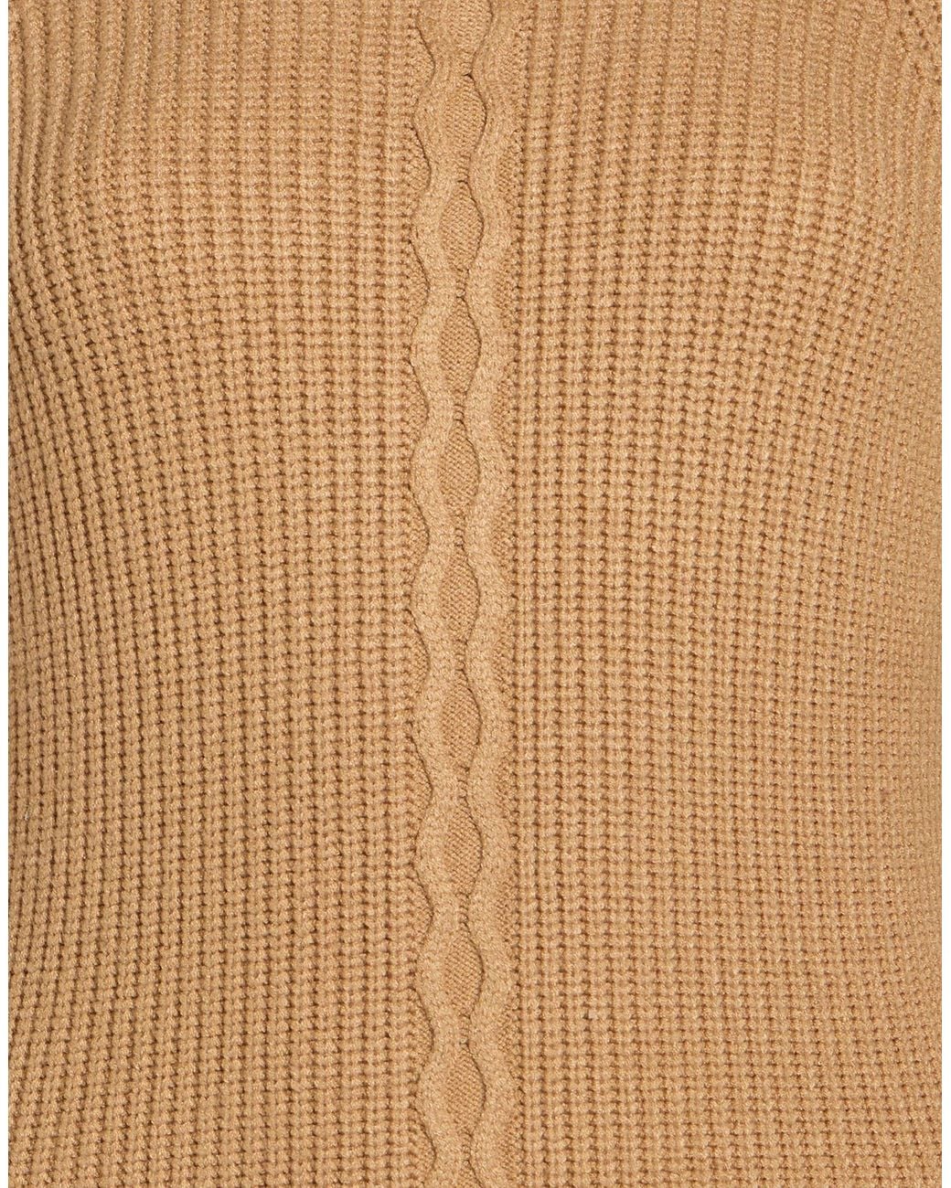 Marella Natural Camel Mini Dress Viscose, Polyester, Polyamide